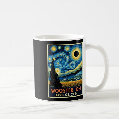 Wooster Ohio Total Solar Eclipse 2024 Starry Night Coffee Mug