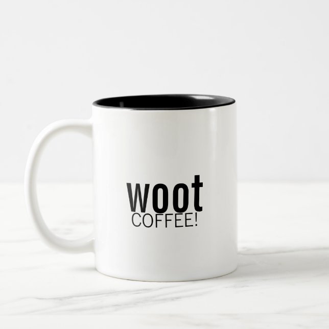 woot, COFFEE! Two-Tone Coffee Mug (Left)
