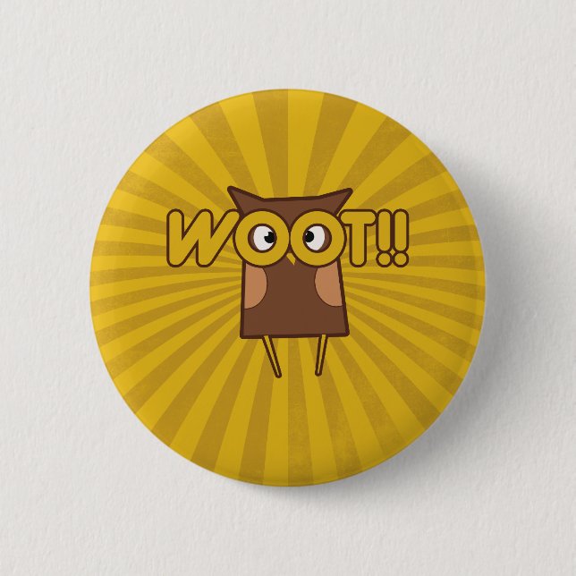 Woot Congrats Owl Pinback Button (Front)