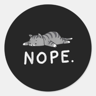 Woot Nope Cat Classic Round Sticker