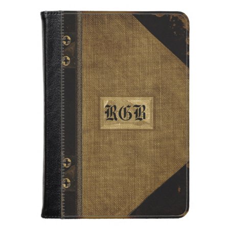 Wopsle Sepia Fire Old Book Style Monogram Kindle Case