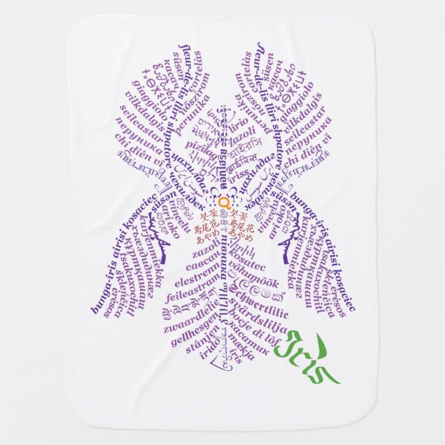 Wor(l)d Iris Baby Blanket (Front)
