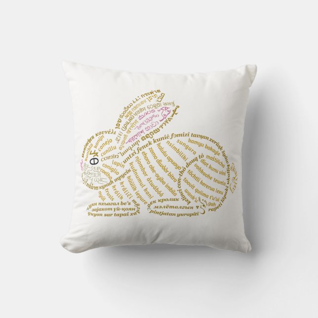 Wor(l)d Rabbit Pillow (Front)