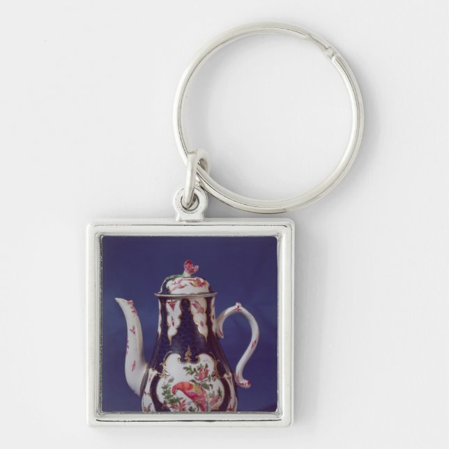 Worcester coffee pot, decorated with birds keychain (Front)