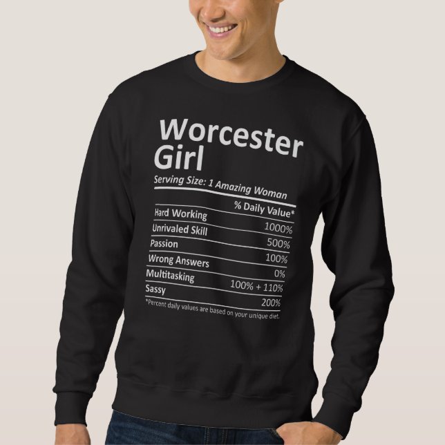 Worcester Girl Ma Massachusetts  City Home Roots Sweatshirt (Front)