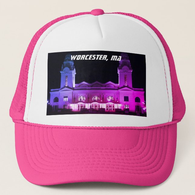 Worcester, MA Railroad Station Beaux Arts Trucker Hat (Front)