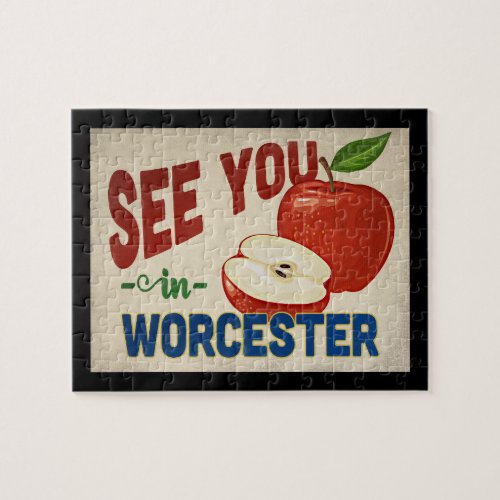 Worcester Massachusetts Apple _ Vintage Travel Jigsaw Puzzle