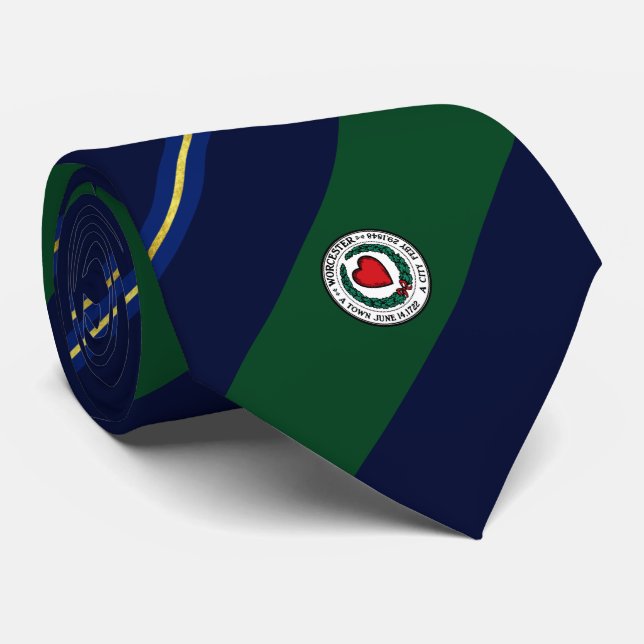Worcester (Massachusetts) city flag Neck Tie (Rolled)