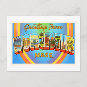 Worcester Massachusetts MA Vintage Travel Souvenir Postcard