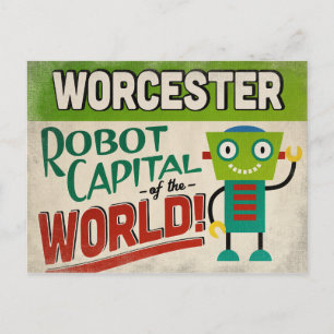 Worcester Massachusetts Robot - Funny Vintage Postcard