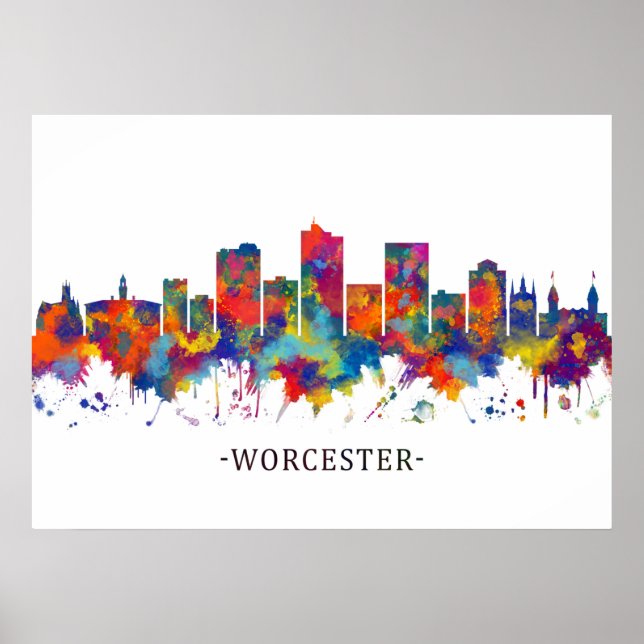 Worcester Massachusetts Skyline Poster (Front)