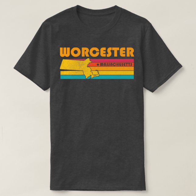 Worcester Massachusetts Vintage Distressed Souveni T-Shirt (Design Front)