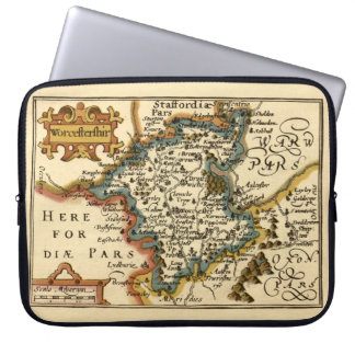 Worcestershire County England Old Antiquarian Map Laptop Sleeve