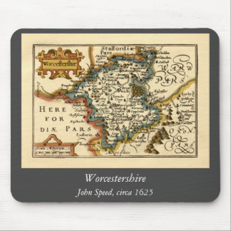 Worcestershire County England Old Antiquarian Map Mouse Pad