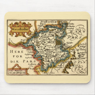 Worcestershire County England Old Antiquarian Map Mouse Pad