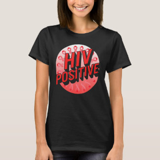 Word Aids Days HIV Positive Red Awareness Ribbon S T-Shirt