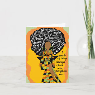 Word Art African American Mother Birthday Card