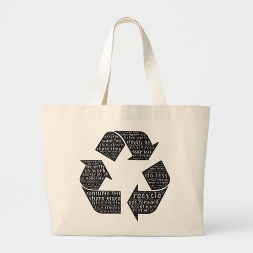 Word art bag reminds us of many ways to conserve
