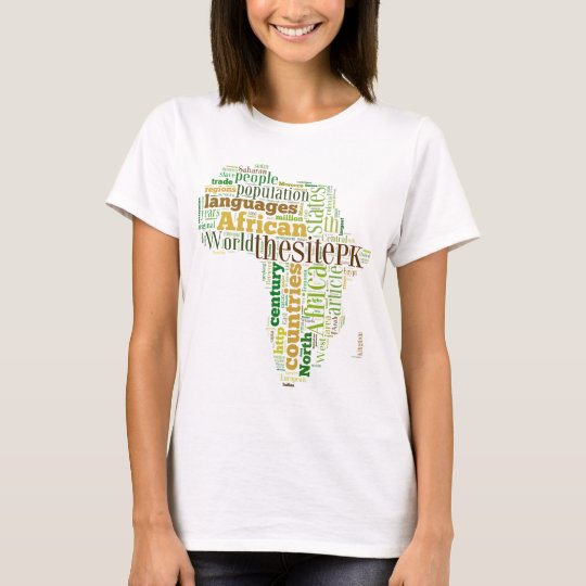 Word art, contours of Africa T-Shirt