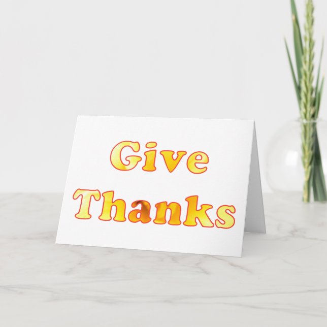 Word Art Give Thanks Happy Thanksgiving Cards (Front)