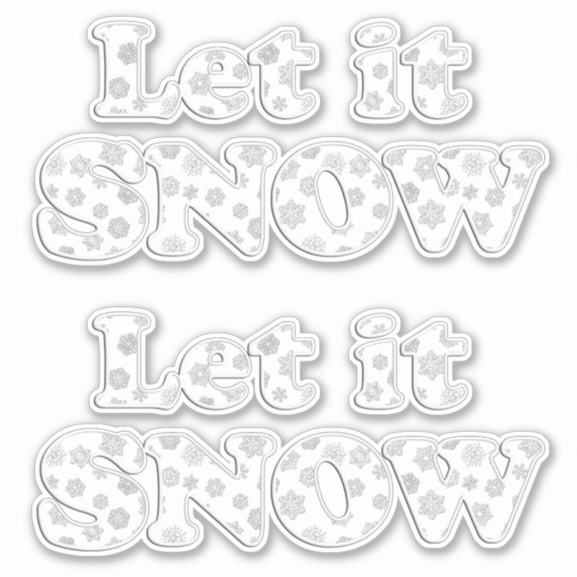 Word Art - Let it Snow Sticker (Front)