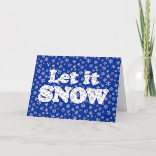 Word Art _ Let it Snow with Snowy Background  Holiday Card
