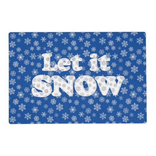 Word Art _ Let it Snow with Snowy Background  Placemat