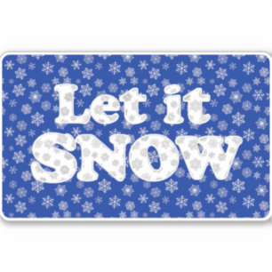 Word Art - Let it Snow with Snowy Background  Sticker