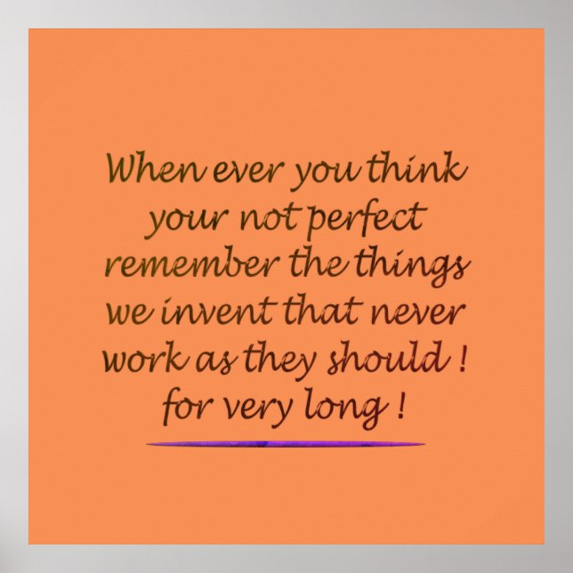 WORD ART POEM ABOUT BEING PERFECT UPLIFTING POSTER (Front)