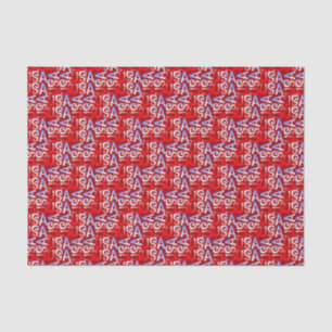 Word Art USA Text,Red-TISSUE WRAPPING PAPER