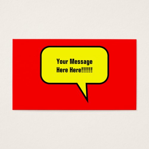 word Balloon Business Card Template