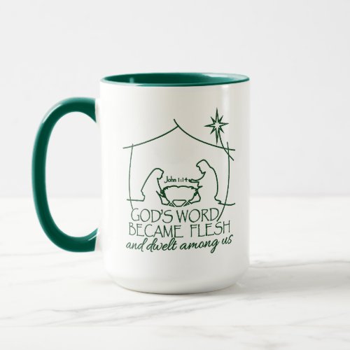 WORD BECAME FLESH John 114 Nativity Christmas Mug