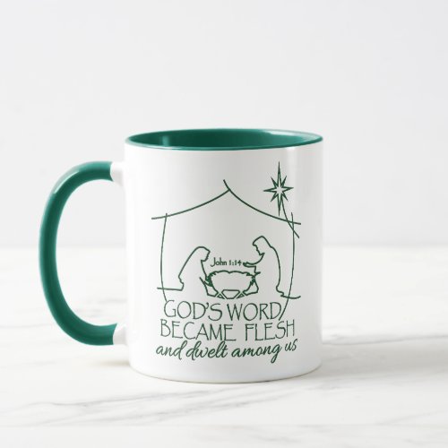 WORD BECAME FLESH John 114 Nativity Christmas Mug