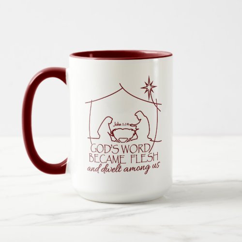 WORD BECAME FLESH John 114 Nativity Christmas Mug