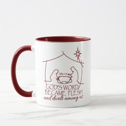 WORD BECAME FLESH John 114 Nativity Christmas Mug