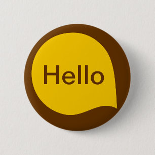 Word Bubble - Amber on Brown Pinback Button