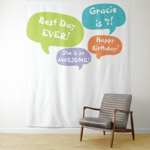 Word Bubble Birthday Party Backdrop Photo Booth