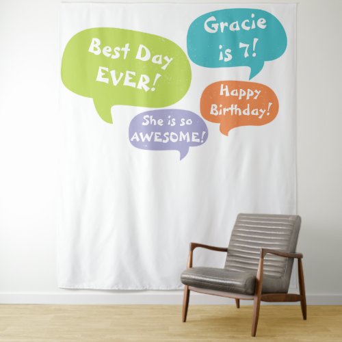 Word Bubble Birthday Party Backdrop Photo Booth