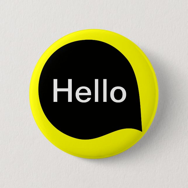 Word Bubble - Black on Yellow Button (Front)