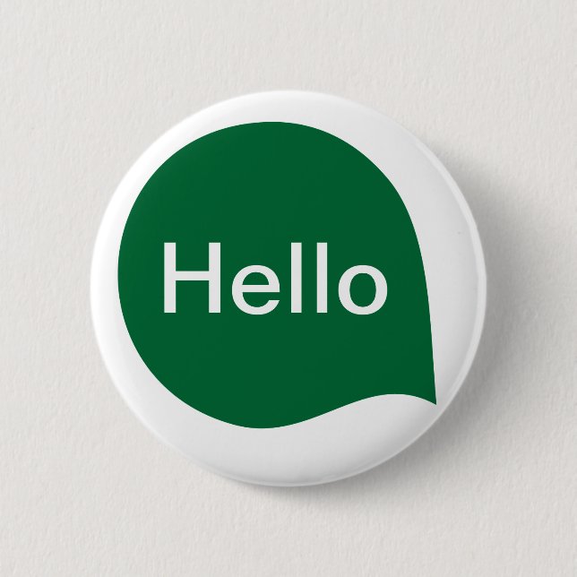Word Bubble - Forest Green on White Pinback Button (Front)