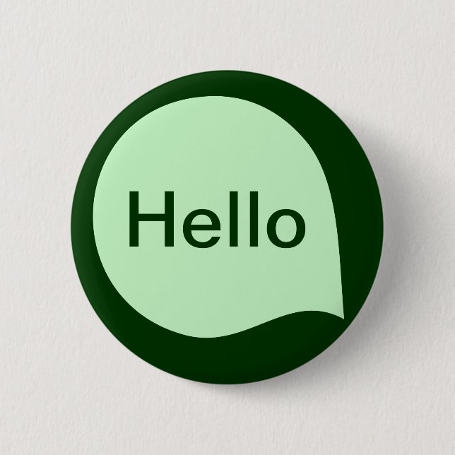 Word Bubble - Ghost Green on Dark Green Pinback Button (Front)