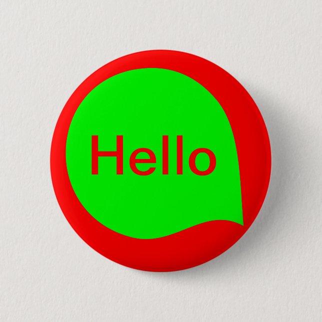 Word Bubble - Green on Red Pinback Button (Front)