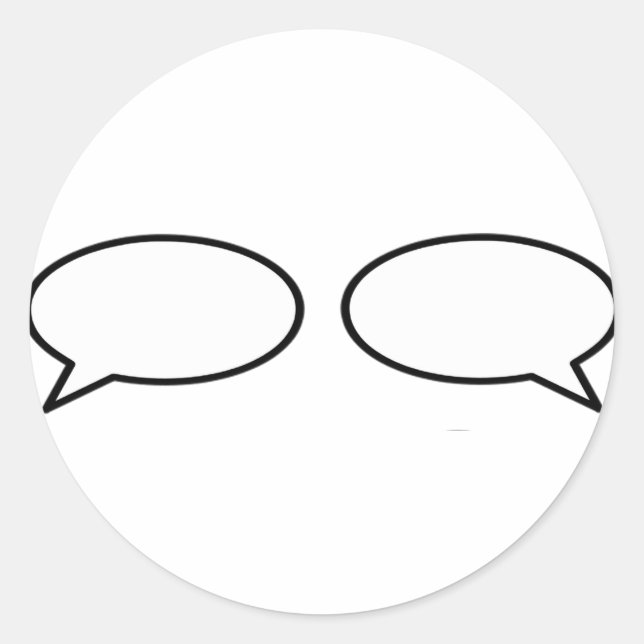 Word Bubble Left Right The MUSEUM Zazzle Gifts Classic Round Sticker (Front)