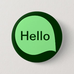 Word Bubble - Mint Green on Dark Green Pinback Button
