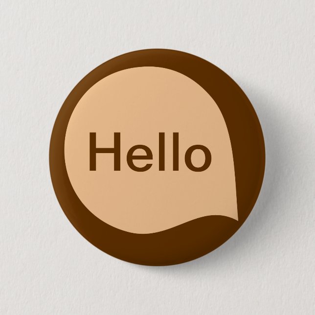 Word Bubble - Sand on Brown Pinback Button (Front)