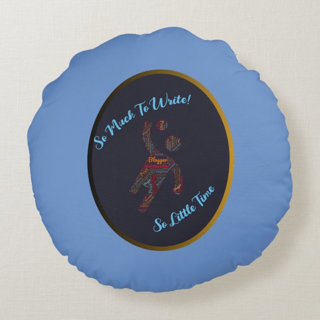 "Word Choice Matters "Writer's Round Pillow (Back)