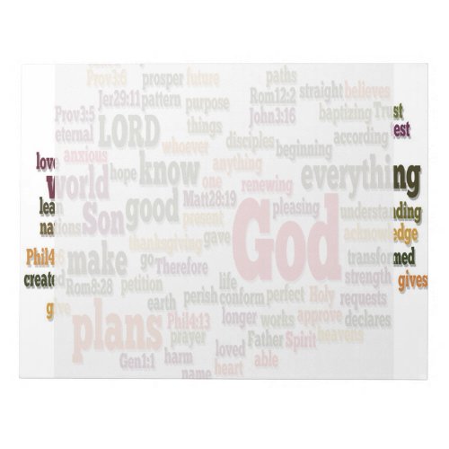 Word Cloud for Top 10 Bible Verses Notepad