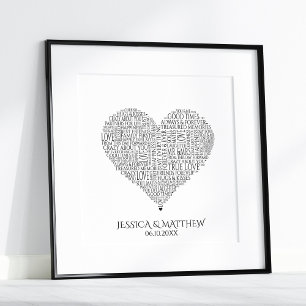 Word Cloud for Weddings and Anniversaries Poster