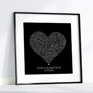 Word Cloud for Weddings and Anniversaries Poster