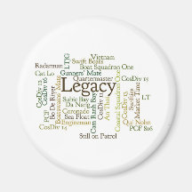 Word Cloud Round Magnet